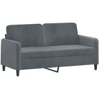 vidaXL Canapé 2 places gris foncé 140 cm velours