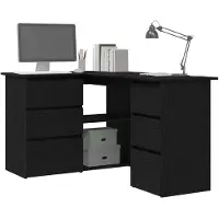 vidaXL Bureau noir imitation bois chêne, fabriqué en panneaux de particules