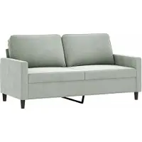 vidaXL Canapé 2 places gris clair 140 cm velours