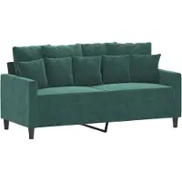 vidaXL Canapé 2 places vert foncé 140 cm velours