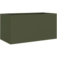 vidaXL Jardinière vert olive 62x30x29 cm acier