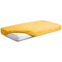 MULTITEX Drap-housse - - FROTTE PREMIUM - 110x190 / 120x200x20 cm - Jaune - Coton (OEKO-TEX)
