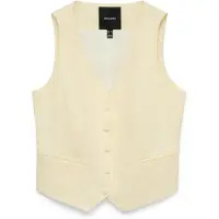 Vero Moda Gilet de costume jaune / blanc