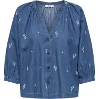 JDY Chemisier 'JDYKai' bleu denim / blanc