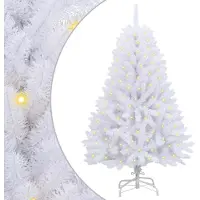 vidaXL Sapin de Noël artificiel avec 150 LED Blanc 150 cm PVC et métal