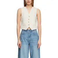 Comma Gilet de costume crème