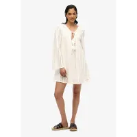 Superdry Femme Robe Courte en Dentelle Ibiza White Taille: 38