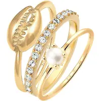 Elli Parure de bijoux or / blanc perle