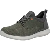 Rieker Chaussures de ville pour hommes, mocassins, chaussures de sport à lacets, couleur verte, style décontracté