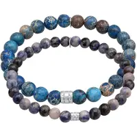 KUZZOI Bracelet nude / indigo / bleu cobalt / argent