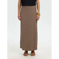 Selected Portefeuille Jupe Longue Femme Marron 34