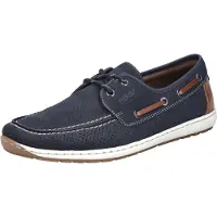 Rieker , modèle : 0881614 088. Chaussures pour hommes. Mocassins. Couleur : bleu. Style : décontracté