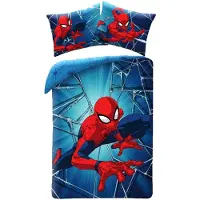 Marvel Housse de couette 'Spiderman' bleu clair / bleu foncé / rouge / blanc
