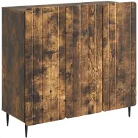 vidaXL Meuble de rangement, bois fumé, 89 x 34,5 x 82 cm, panneaux de particules