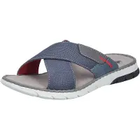Rieker Mules sportives pour homme avec sangles croisées en tissu 25250, pointure : 41 EU, couleur : bleu