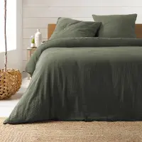 Douceur d'intérieur Parure de lit - - ANGELIA - Gaze de coton - 260 x 240 cm - Kaki