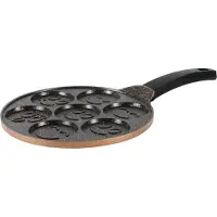 Serenk Mini poêle à crêpes , poêle à crêpes antiadhésive de 26 cm avec 7 moules à visages Emoji, poêle à crêpes en aluminium moulé sous pression recouverte de granit pour les enfants et la famille