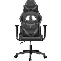 vidaXL Chaise de jeu avec fonction de massage Noir et gris Similicuir