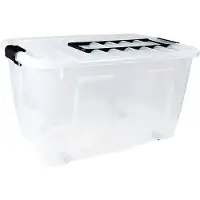 PLAST TEAM Vertriebs GmbH plast team 22270800 plast team Boîte de rangement HOME BOX avec roulettes & poignée, 86