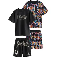 Next Pyjama turquoise / jaune clair / rouge clair / noir