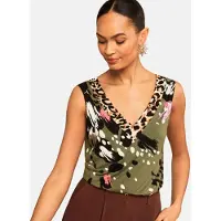 Love & roses Haut noisette / olive / noir / blanc cassé