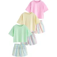 Next Pyjama bleu clair / jaune clair / menthe / rose