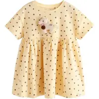 Next Robe beige / marron / jaune pastel / rose pastel