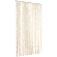 vidaXL Rideau anti-mouches beige et blanc 100x200 cm chenille