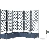 vidaXL Pots de jardin Gris 120 x 120 x 126 cm Acier