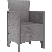 vidaXL : Ensemble de 4 chaises de jardin, gris clair, en polypropylène