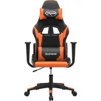 vidaXL Chaise de jeu avec fonction de massage noir et orange similicuir
