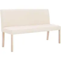 vidaXL Banc 139,5 cm Crème Polyester