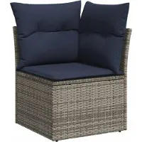 vidaXL Ensemble de 9 canapés de jardin avec coussins, gris, polyrattan