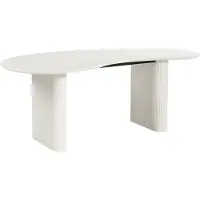 Beliani Table De Repas Peery Blanc 93 Cm 198 Cm