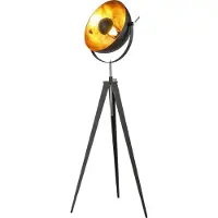 Nowa Lampe sur pied trépied industriel Bowy Noir