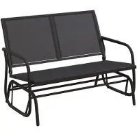 vidaXL Banc à bascule de jardin noir 120,5x76x86,5 cm textilène & acier