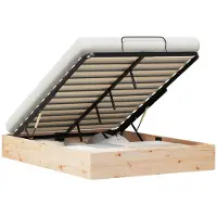 vidaXL Lit ottoman avec rangement, couleur naturelle, 160 x 200 cm