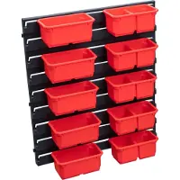 Qbrick Container Set No. 3 Workshop wall 39 x 35 cm avec 10 conteneurs pour PRO Organiser 100 Expert / 200 Expert / PRO Drawer 3