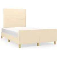vidaXL Cadre de lit sans matelas Crème 120x190 cm Tissu