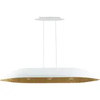 Sigma Lighting lampe suspendue 3 points en résine ovale allongée blanc et or Gondola 3xE27 15W Lighting