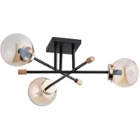 Alfa Plafonnier TRANSFER noir, or et ambre, 3xE14x10W, métal, dimensions : 21x70x70 cm, IP20,
