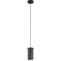 Eglo Lampe suspendue Pinto Textil 1 noir avec verre