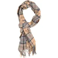 Barbour Écharpe Tartan en Laine d'Agneau Beige Multicoloré