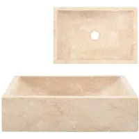vidaXL Lavabo 45x30x12 cm marbre crème brillant
