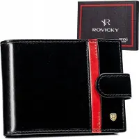 Rovicky Grand portefeuille élégant pour homme en cuir véritable -
