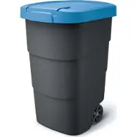 Prosperplast Wheeler 90 l anthracite avec couvercle bleu