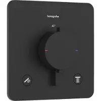 Hansgrohe robinet thermostatique encastré Ecostat Comfort Q pour 2 points de puisage, finition noir mat