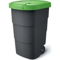 Prosperplast Wheeler 90 litre poubelle, anthracite, avec couvercle vert