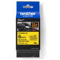 Brother TZe-FX611 - (6 mm) - Noir sur jaune - Ruban