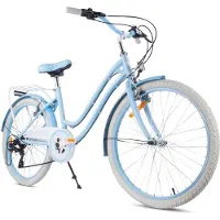 Sun baby Vélo de fille 24 pouces pour la Sainte Cène avec SHIMANO 7 vitesses Silver Moon bleu